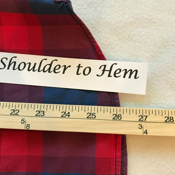 Abercrombie & Fitch Long Sleeve Button Muscle Shirt Red Blue Plaid Sz Small - Picture 13 of 14